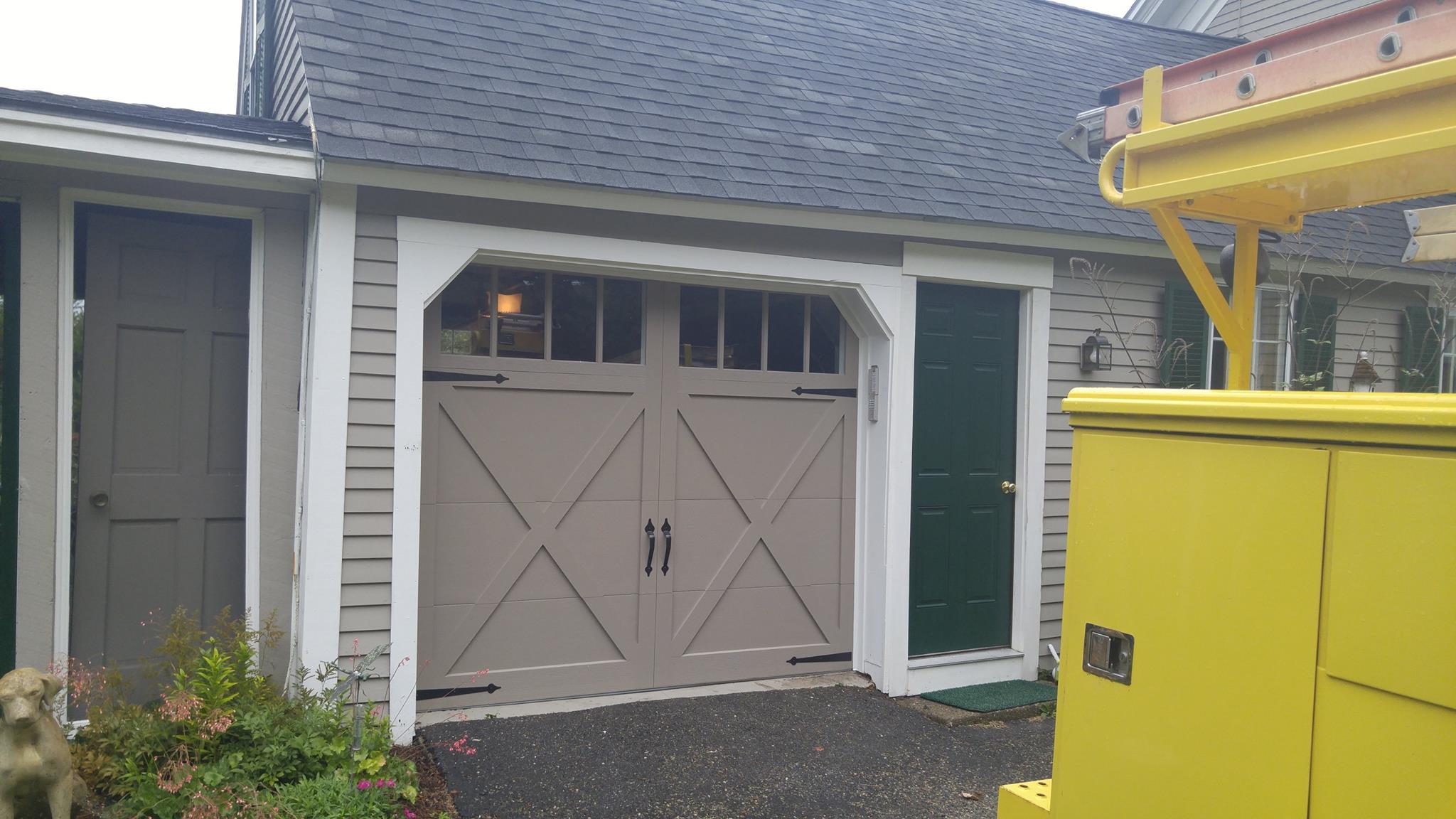 Carriage Style Garage Door Installed at Residential Home