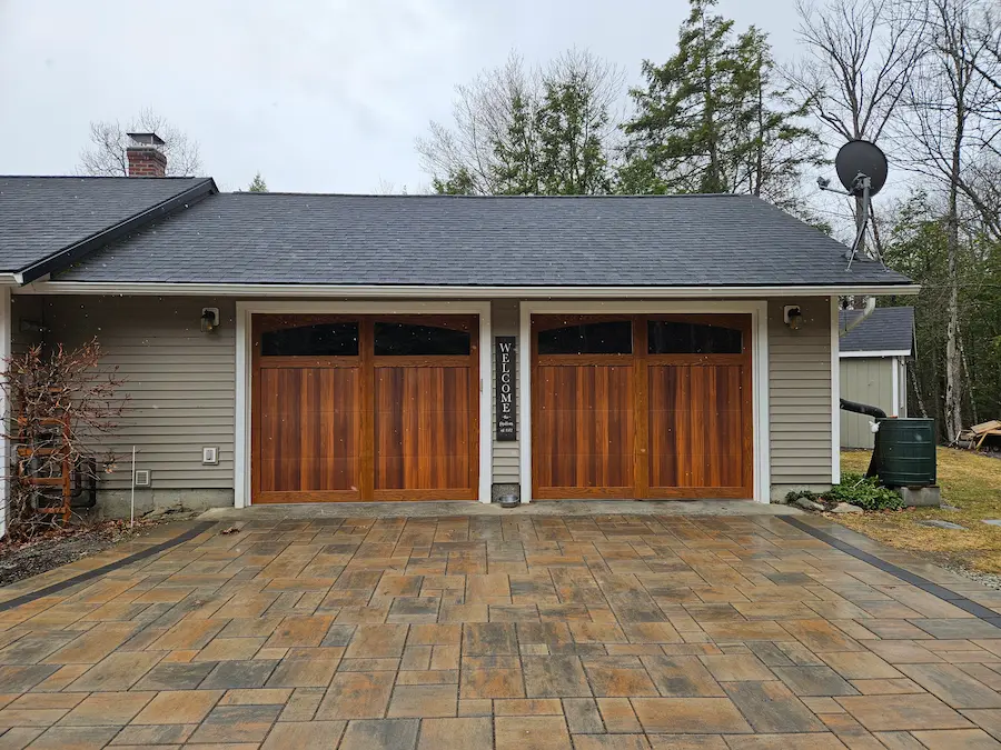 Cracked garage floor in a New England home