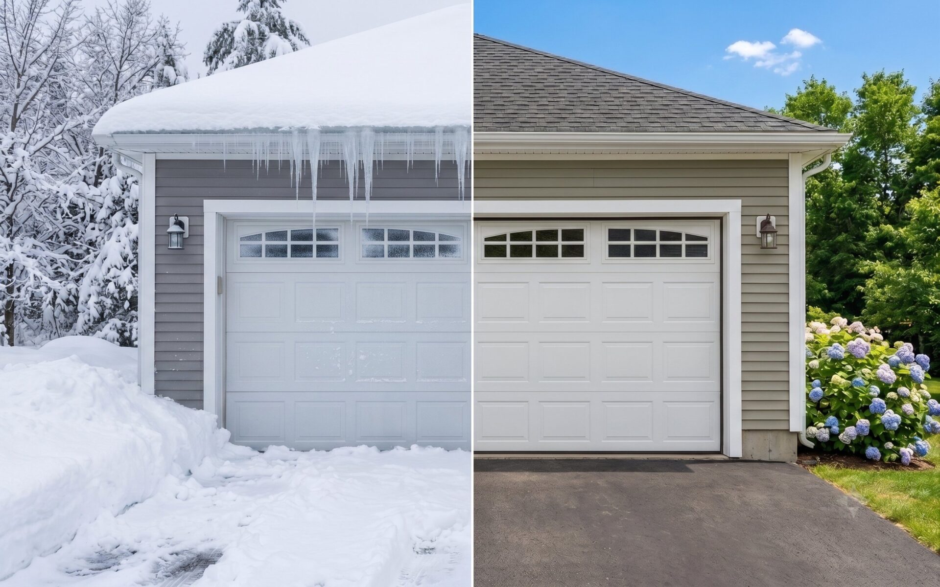 Garage door in New England